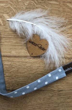 Schnullerband - blau mit weißen Punkten