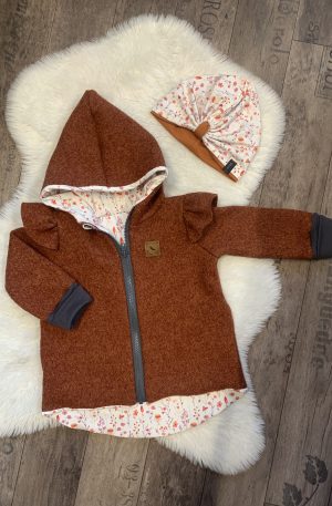 Walkjacke rost meliert mit Flügelärmel