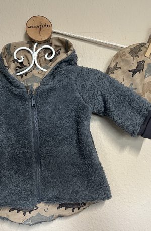 Teddy-Jacke graublau