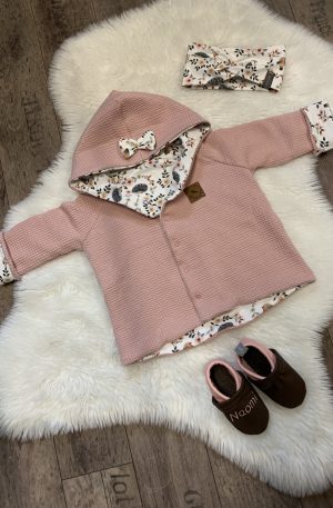 Wendejacke rosa Zopfmuster
